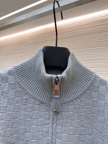 Louis Vuitton Cashmere-Wool Blend Half-Zip Pullover "Gray"
