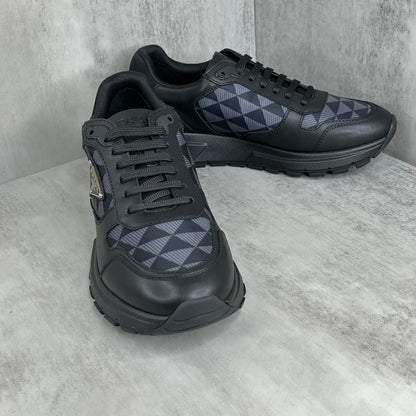 Prada Leather and Re-Nylon Sneakers "Black"