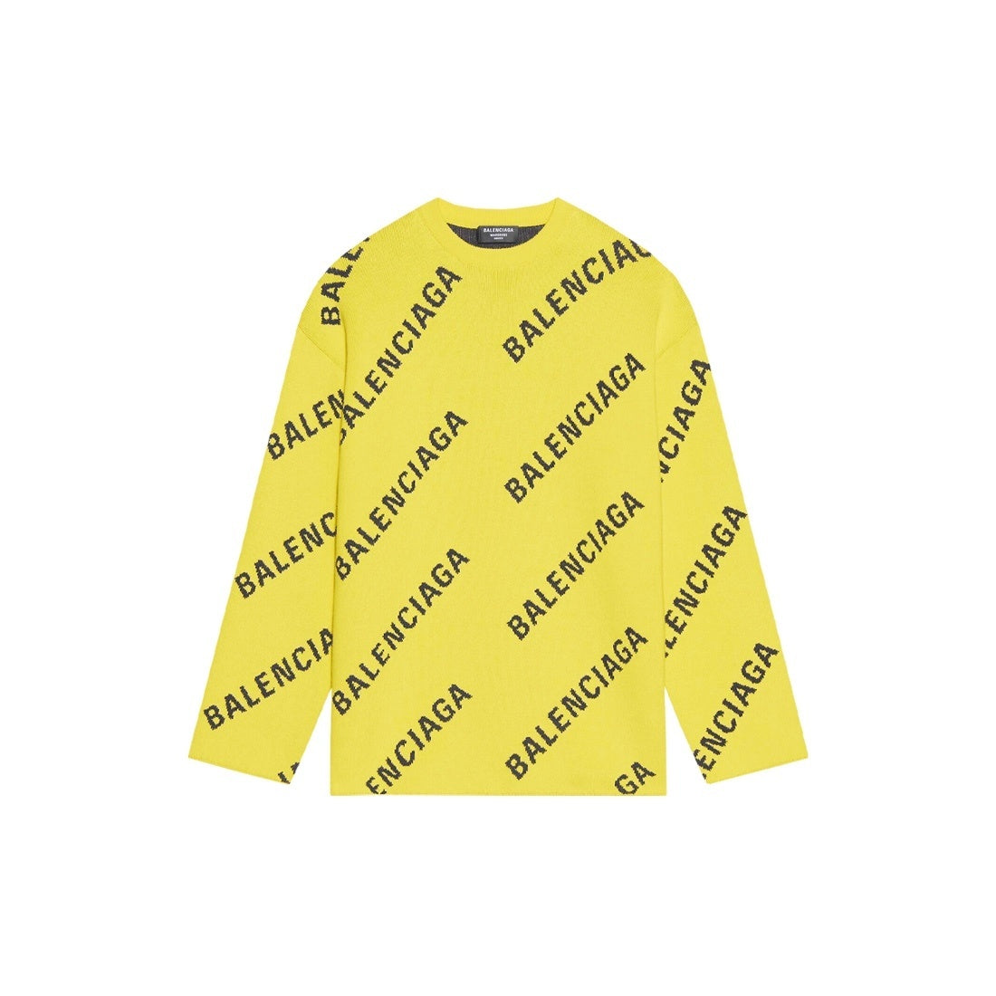 Balenciaga All-Over Logo Sweater "Yellow-Black"