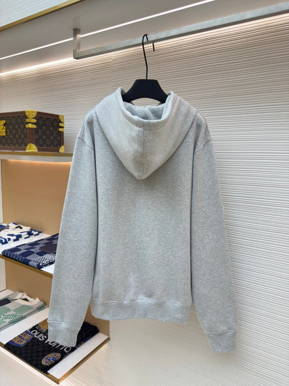 Dior CD Icon Hooded Sweatshirt "Gray Cotton Fleece"