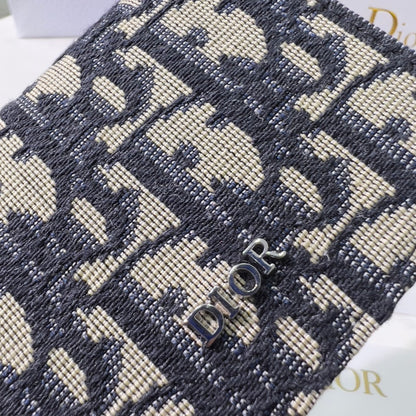 Dior Business Card Holder Beige and Black Dior Oblique Jacquard