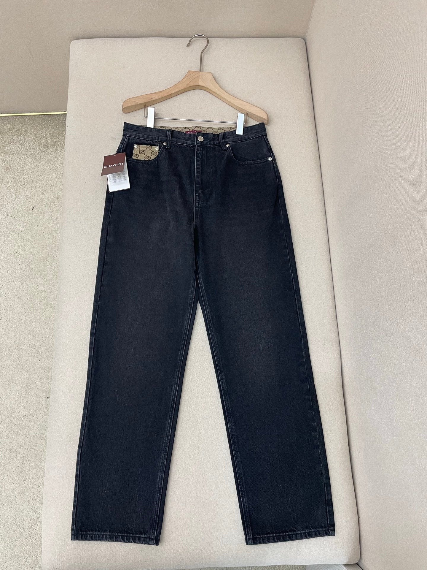 Gucci Washed Cotton Denim Trousers