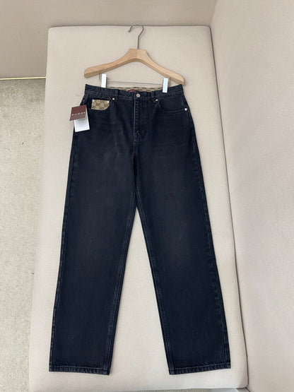 Gucci Washed Cotton Denim Trousers