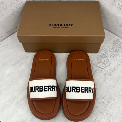 Burberry Slides "Brown-White-Black"