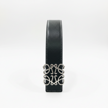 Loewe Anagram Leather Belt "Black-Silver"