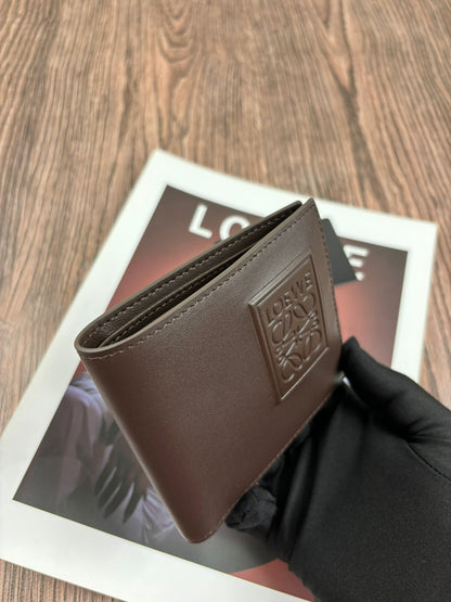 Loewe Bifold Wallet in Satin Calfskin "Dark Chestnut"