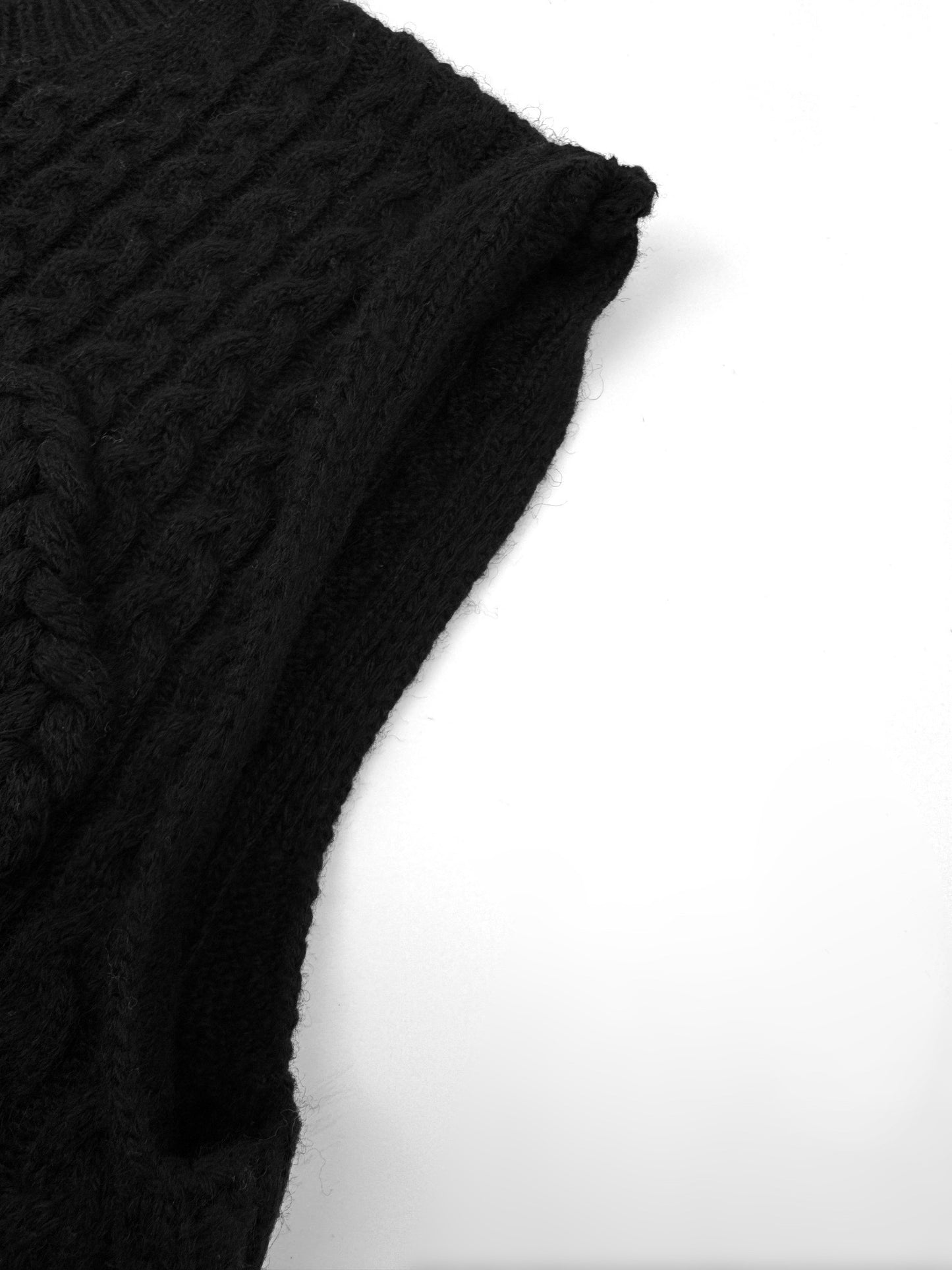 Loewe Anagram Cable-Knit Wool Vest "Black"