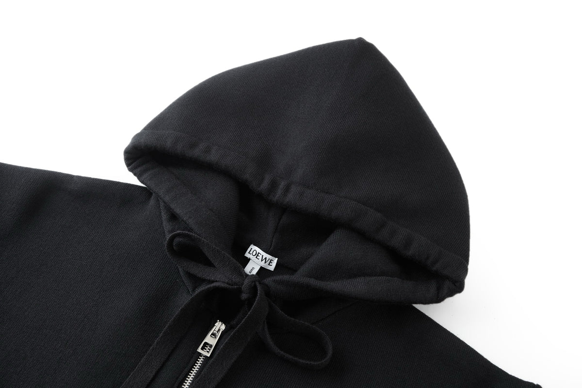 Loewe Zip-up Hoodie in Cotton "Black"