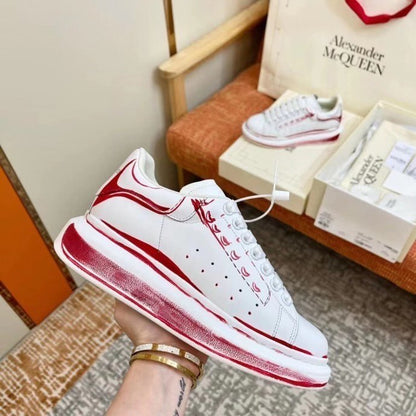 Alexander McQueen Oversized "Stamped-White-Lust Red"