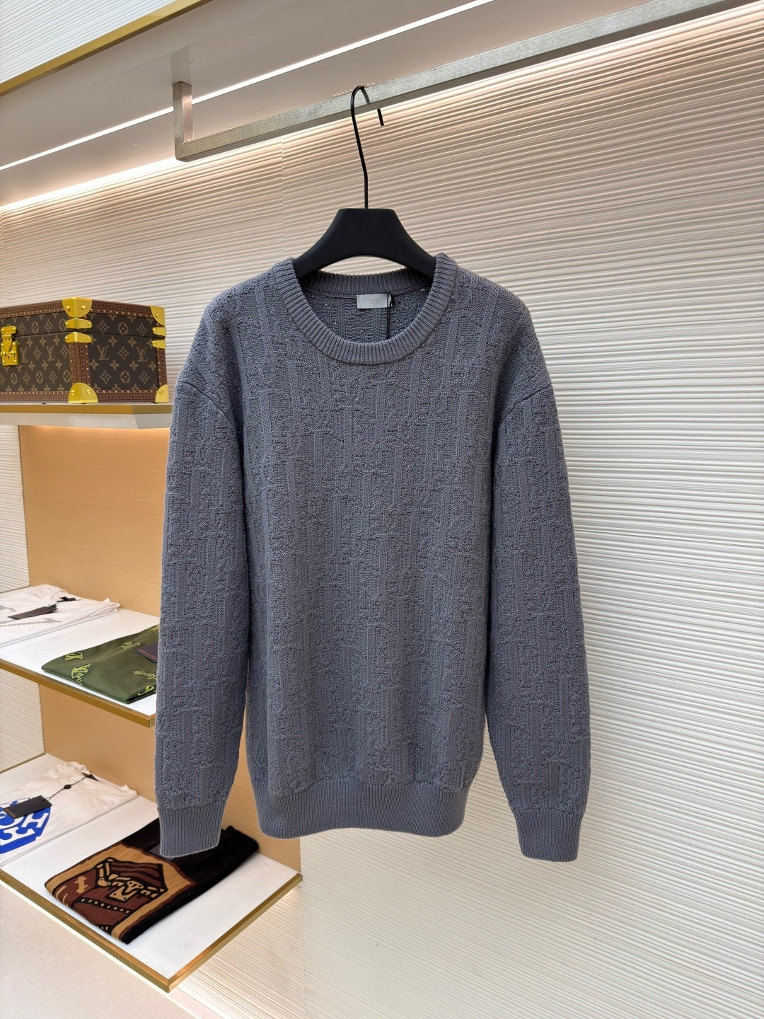 Dior Oblique Sweater "Gray Cotton Blend Jersey"
