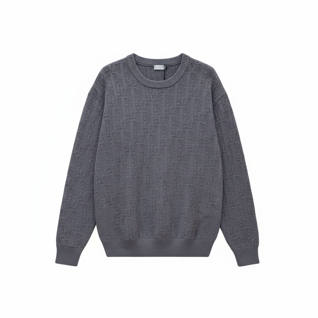 Dior Oblique Sweater "Gray Cotton Blend Jersey"