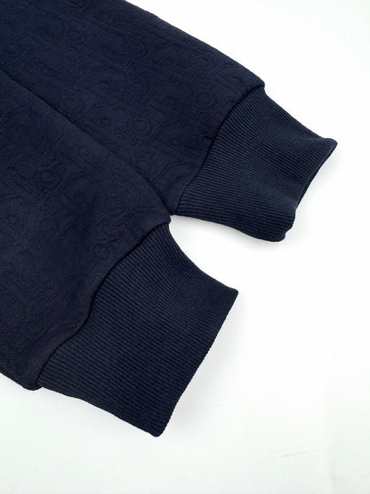 Dior Oblique Hooded Sweatshirt "Navy Blue Cotton-Blend Jersey"