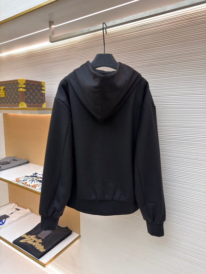 Tailored Technical Wool Hooded Blouson "Black"