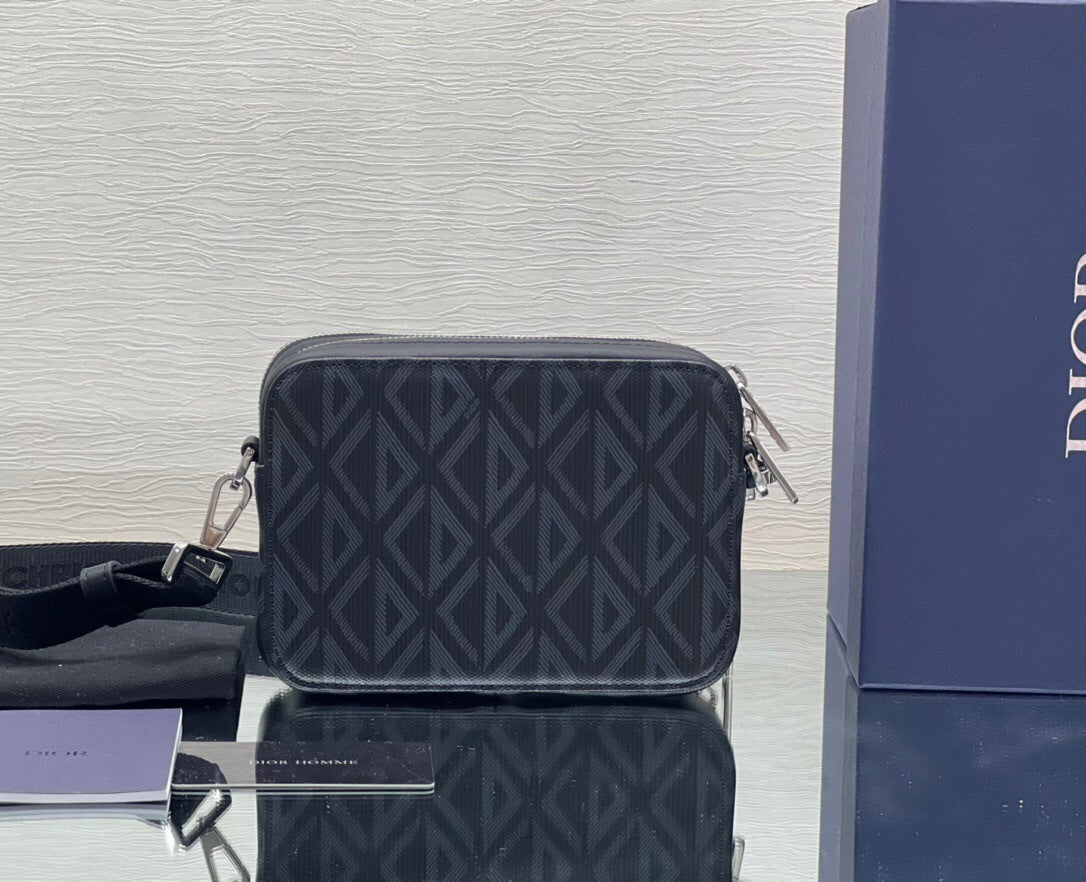 Dior CD Diamond Zipped Pouch with Strap