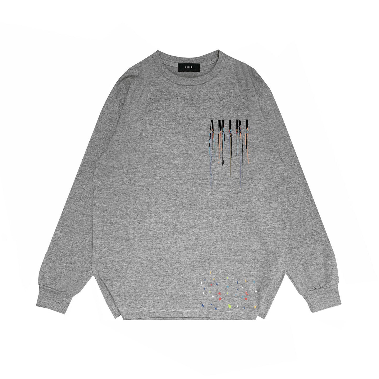 Amiri Paint Drip Core Logo Print Sweatshirt "Grey-Black"