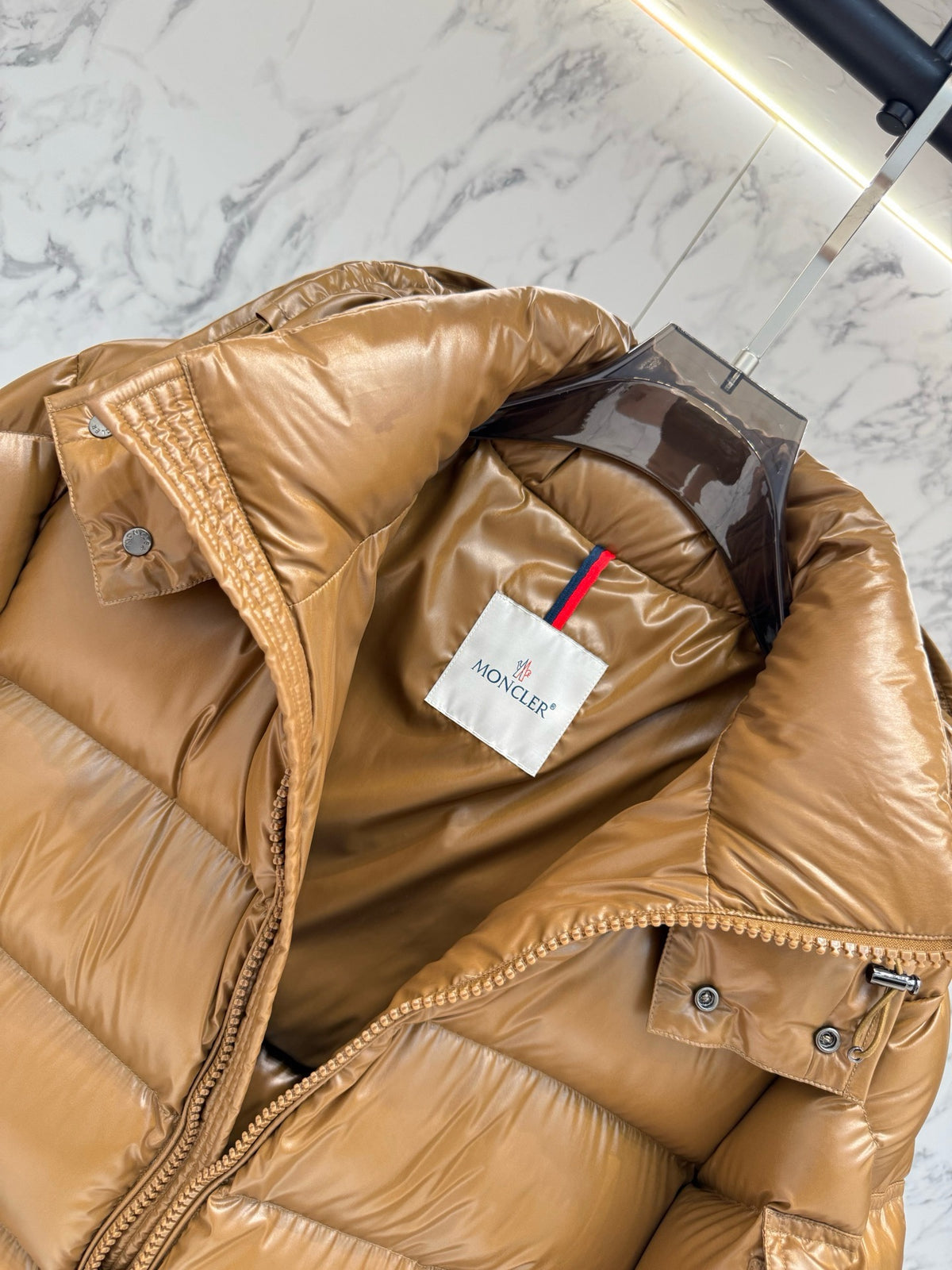 Moncler Maya Hooded Short Down Jacket "Beige"