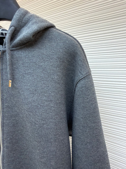 Fendi Cotton Hooded Sweatshirt "Dark Gray"