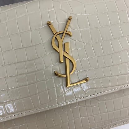 Saint Laurent Sunset Medium in Crocodile-Embossed Leather