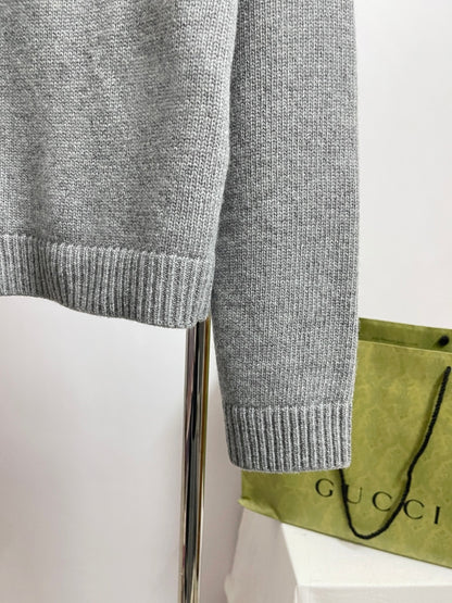 Gucci Wool Top with Gucci Intarsia "Grey"