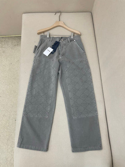 Dior Cannage Carpenter Jeans "Gray Cotton Twill"