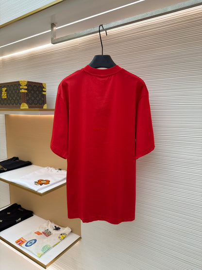 Gucci Cotton Silk Jersey T-shirt "Red"