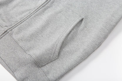 Burberry Hove Check Embroidery Logo Zip-Up Hoodie "Grey"