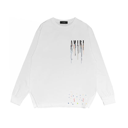 Amiri Paint Drip Core Logo Print Sweatshirt "White"