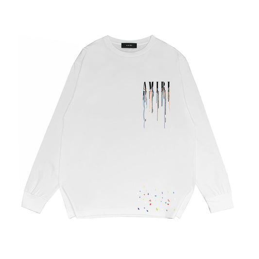Amiri Paint Drip Core Logo Print Sweatshirt "White"