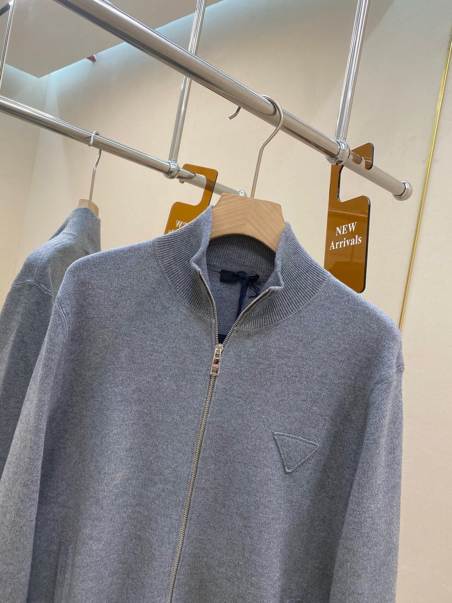 Prada Zip-up Cardigan Sweater "Grey"
