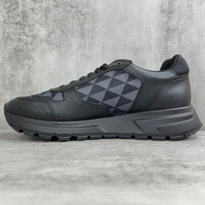 Prada Leather and Re-Nylon Sneakers "Black"
