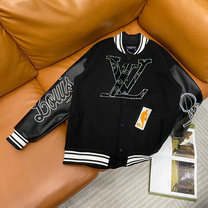 NBA x Louis Vuittom Leather Basketball Jacket "Black"