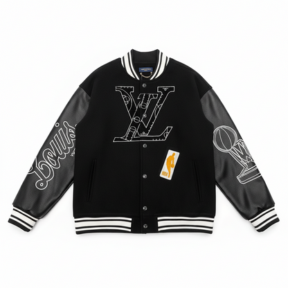 NBA x Louis Vuittom Leather Basketball Jacket "Black"