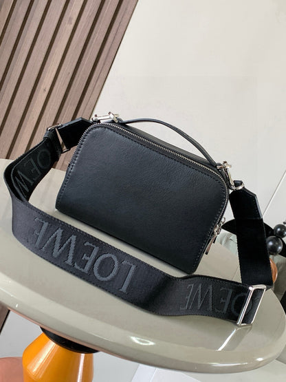 Loewe Mini Crossbody Camera Bag in Satin Calfskin "Black"
