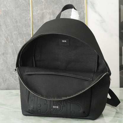 Dior Rider Zipped Backpack "Black Dior Gravity Grained Leather and Black Grained Calfskin"