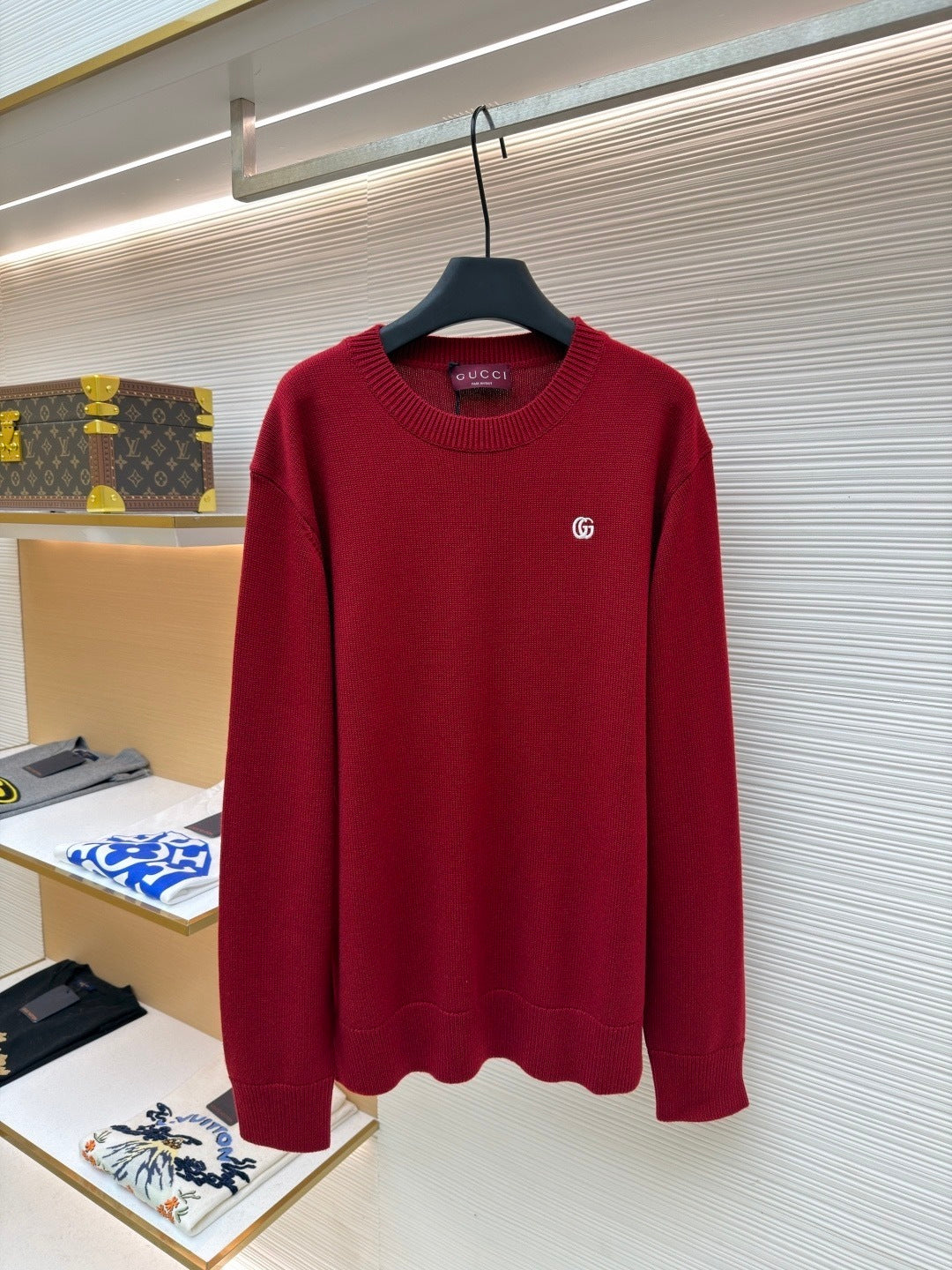 Gucci Wool Cashmere Sweater with Embroidery "Bordeaux"