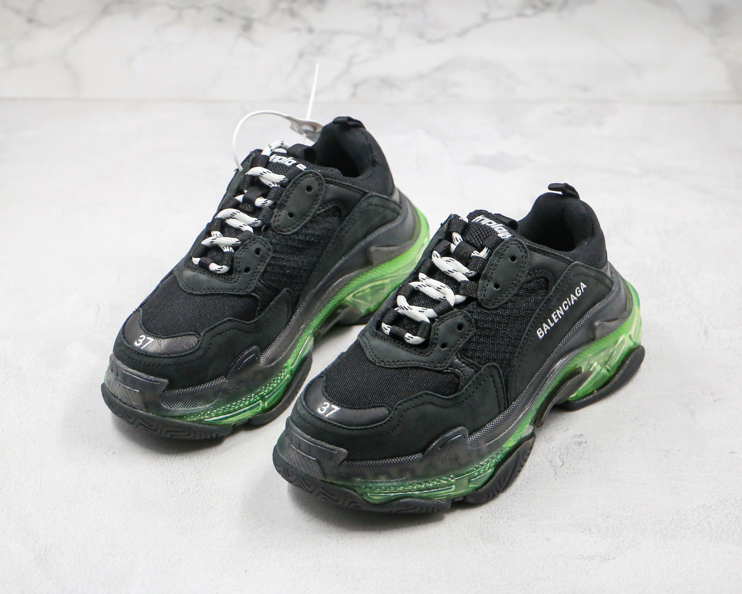 Balenciaga Triple S "Black-Green Clear Sole"