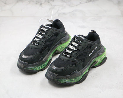 Balenciaga Triple S "Black-Green Clear Sole"