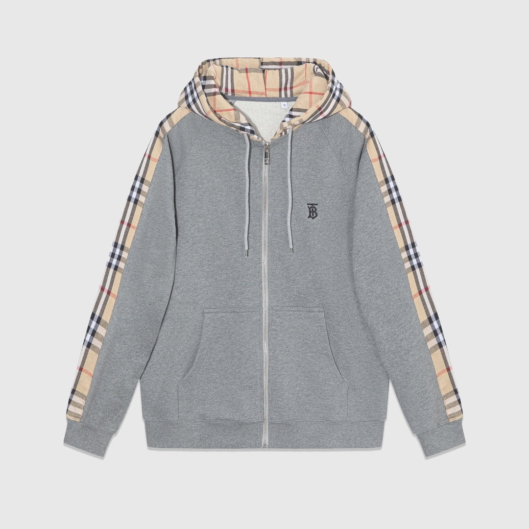 Burberry Zip-Up Hoodie "Grey-Beige"