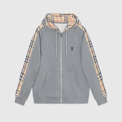 Burberry Zip-Up Hoodie "Grey-Beige"