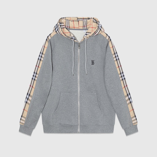 Burberry Zip-Up Hoodie "Grey-Beige"