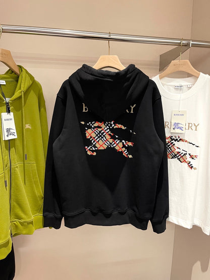 Burberry Cross Stitch EKD Cotton Hoodie "Black"