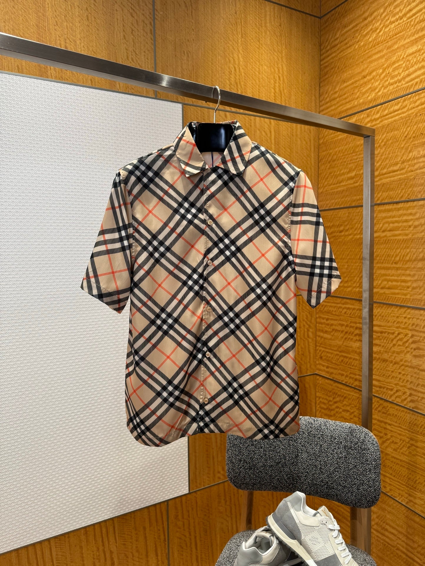 Burberry Check Cotton Shirt "Sand"