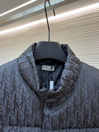 Dior Oblique Down Vest "Black Cotton-Blend Jacquard"