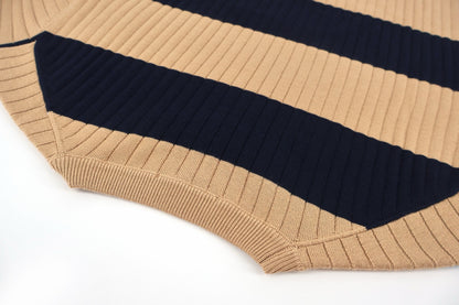 Moncler Striped Wool Sweater "Beige-Navy"