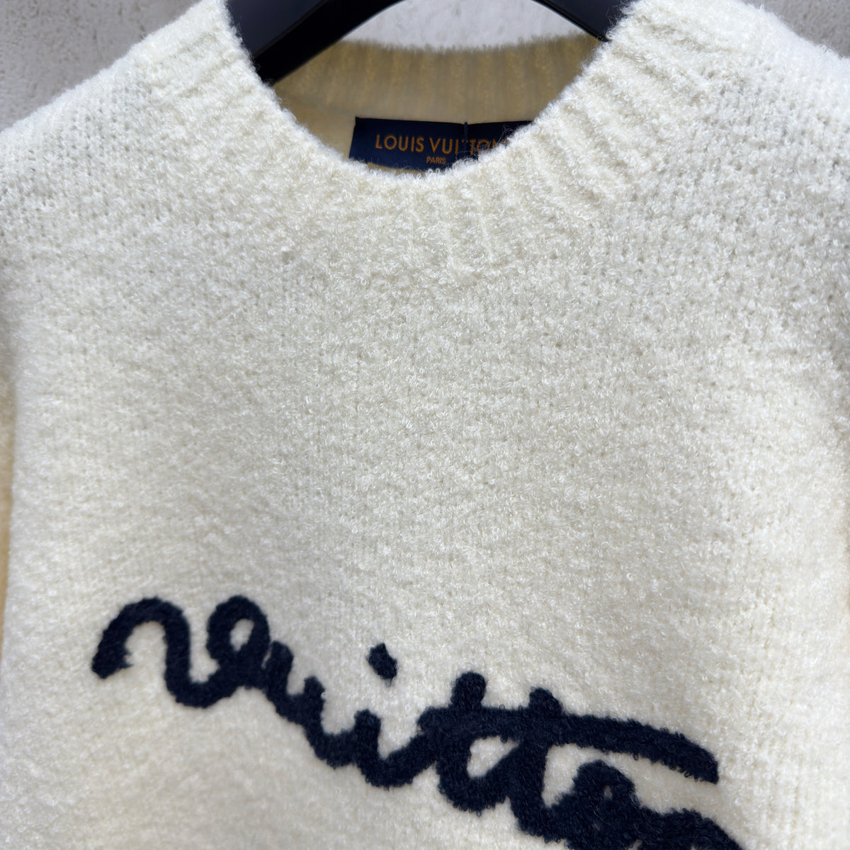 Louis Vuitton Embroidered Signature Long-Sleeved Crewneck "Milky White"
