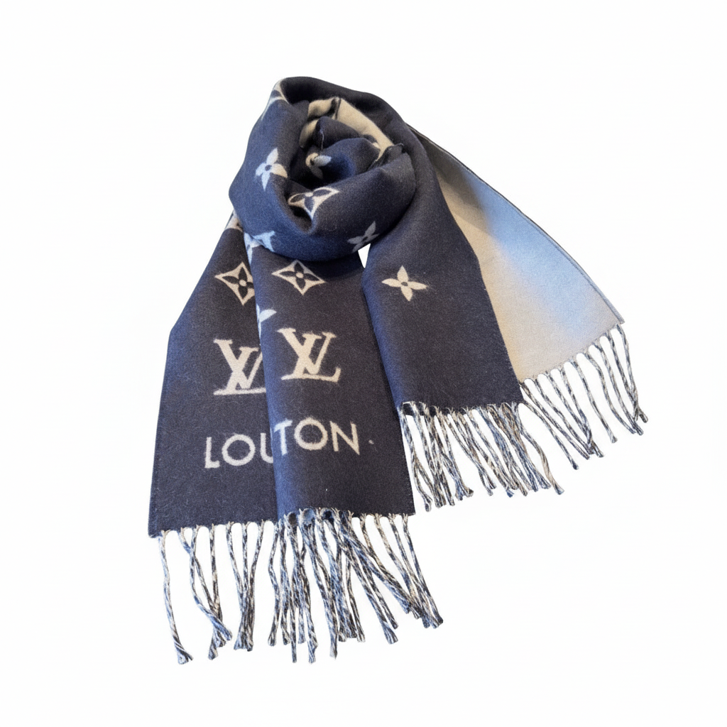 Louis Vuitton Monogram Scarf "Blue"