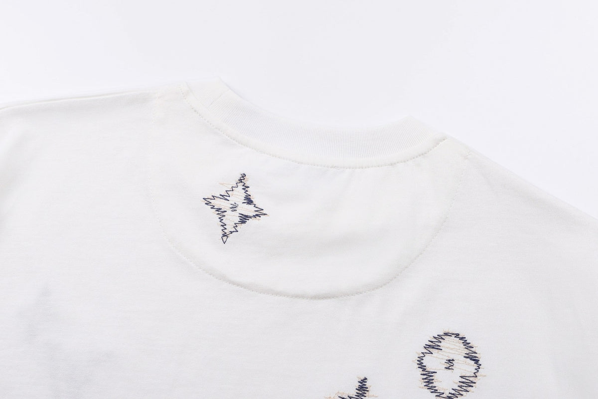 Louis Vuitton Embroidered Signature T-Shirt "Milky White"