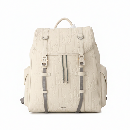 Dior Hit The Road Backpack with Flap "Dior Gravity Leather and Beige Grained Calfskin"