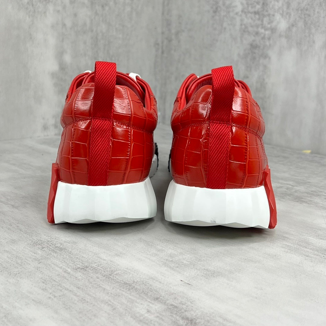 Hermes Bouncing Sneakers "Red Crocodile Pattern"