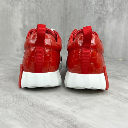 Hermes Bouncing Sneakers "Red Crocodile Pattern"